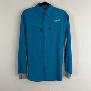 Loco Skail Fishing Shirt S Turquoise Long Sleeve Performance Outdoor Lightweight